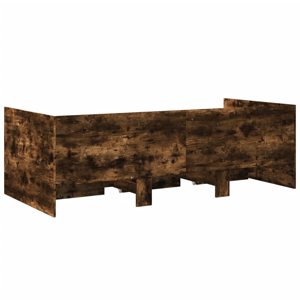 vidaXL Vuodesohva laatikoilla ei patjaa savutammi 100x200 cm