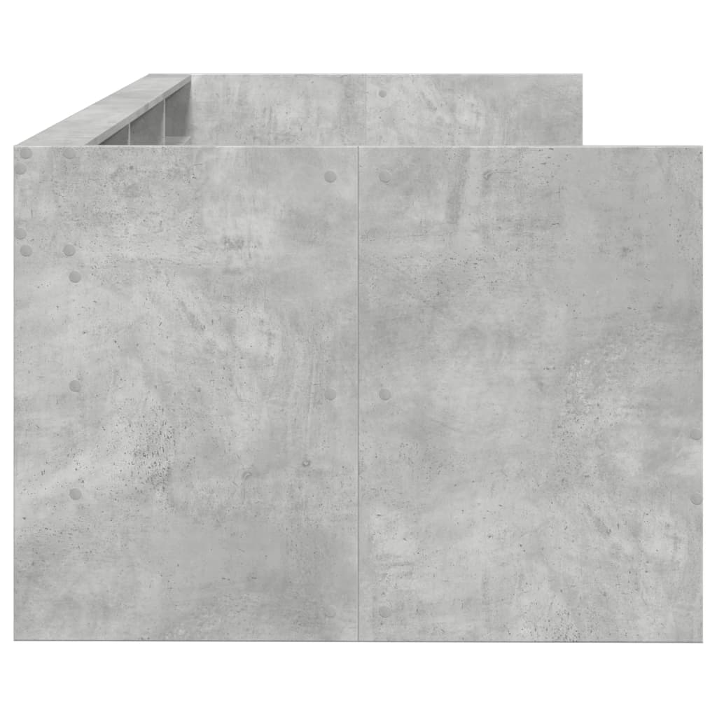 vidaXL Vuodesohva laatikoilla ei patjaa betoninharmaa 100x200 cm