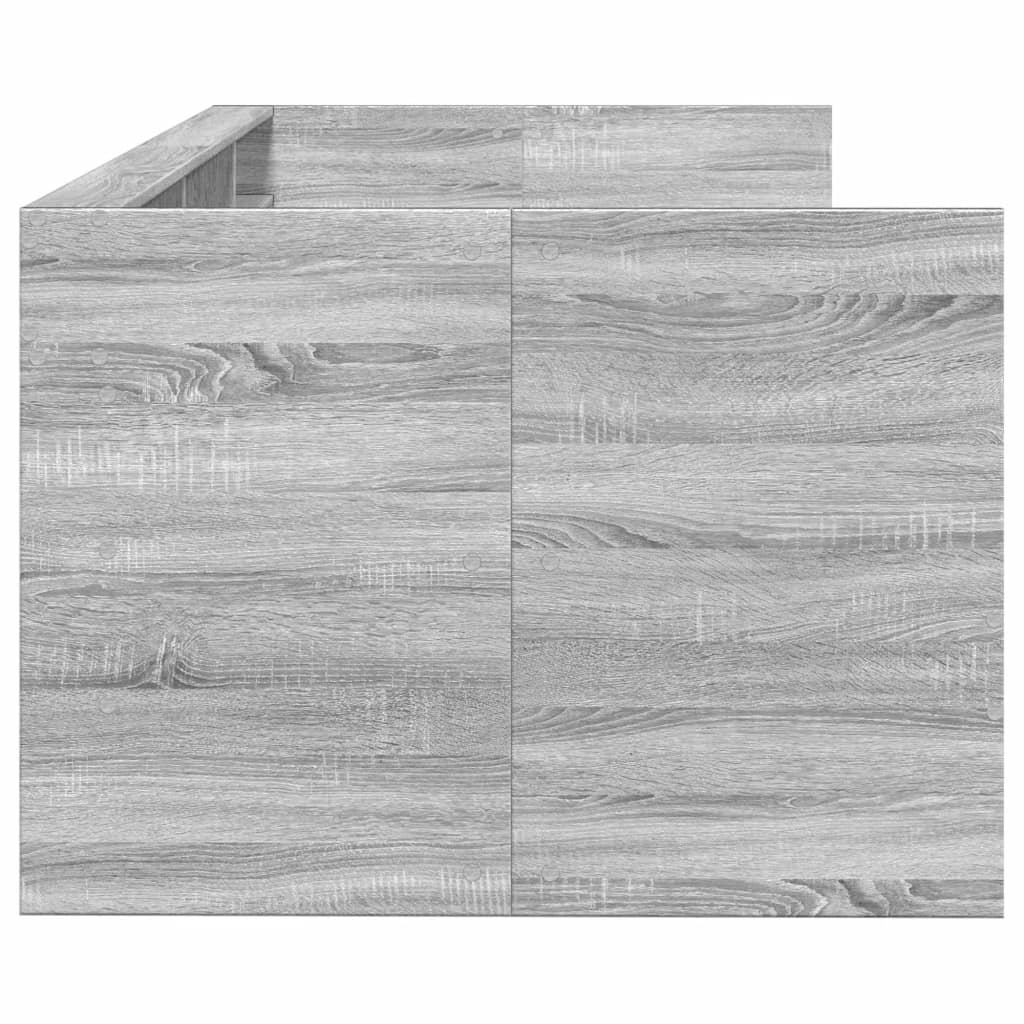 vidaXL Vuodesohva laatikoilla ei patjaa harmaa Sonoma 100x200 cm
