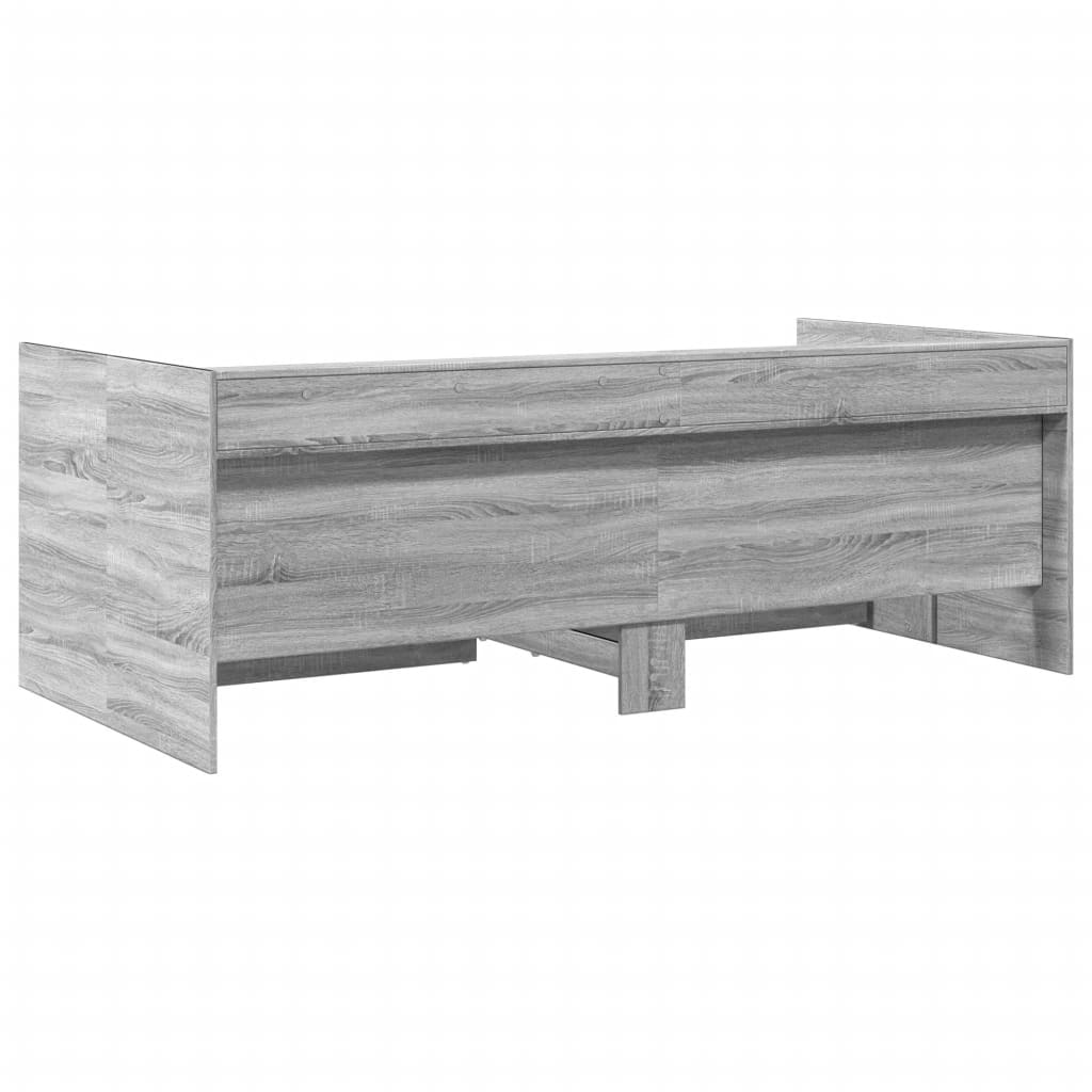 vidaXL Vuodesohva laatikoilla ei patjaa harmaa Sonoma 100x200 cm