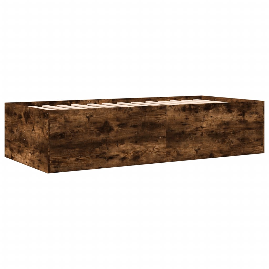 vidaXL Vuodesohva laatikoilla ei patjaa savutammi 100x200 cm
