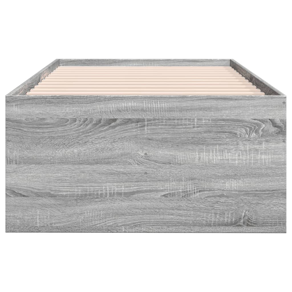 vidaXL Vuodesohva laatikoilla ei patjaa harmaa Sonoma 100x200 cm
