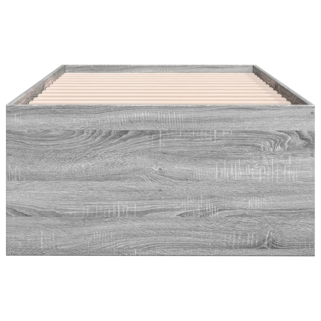vidaXL Vuodesohva laatikoilla ei patjaa harmaa Sonoma 90x200 cm