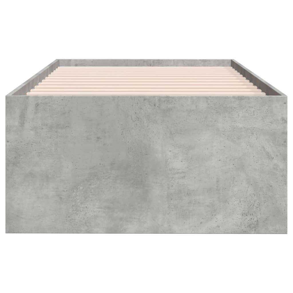 vidaXL Vuodesohva laatikoilla ei patjaa betoninharmaa 90x190 cm