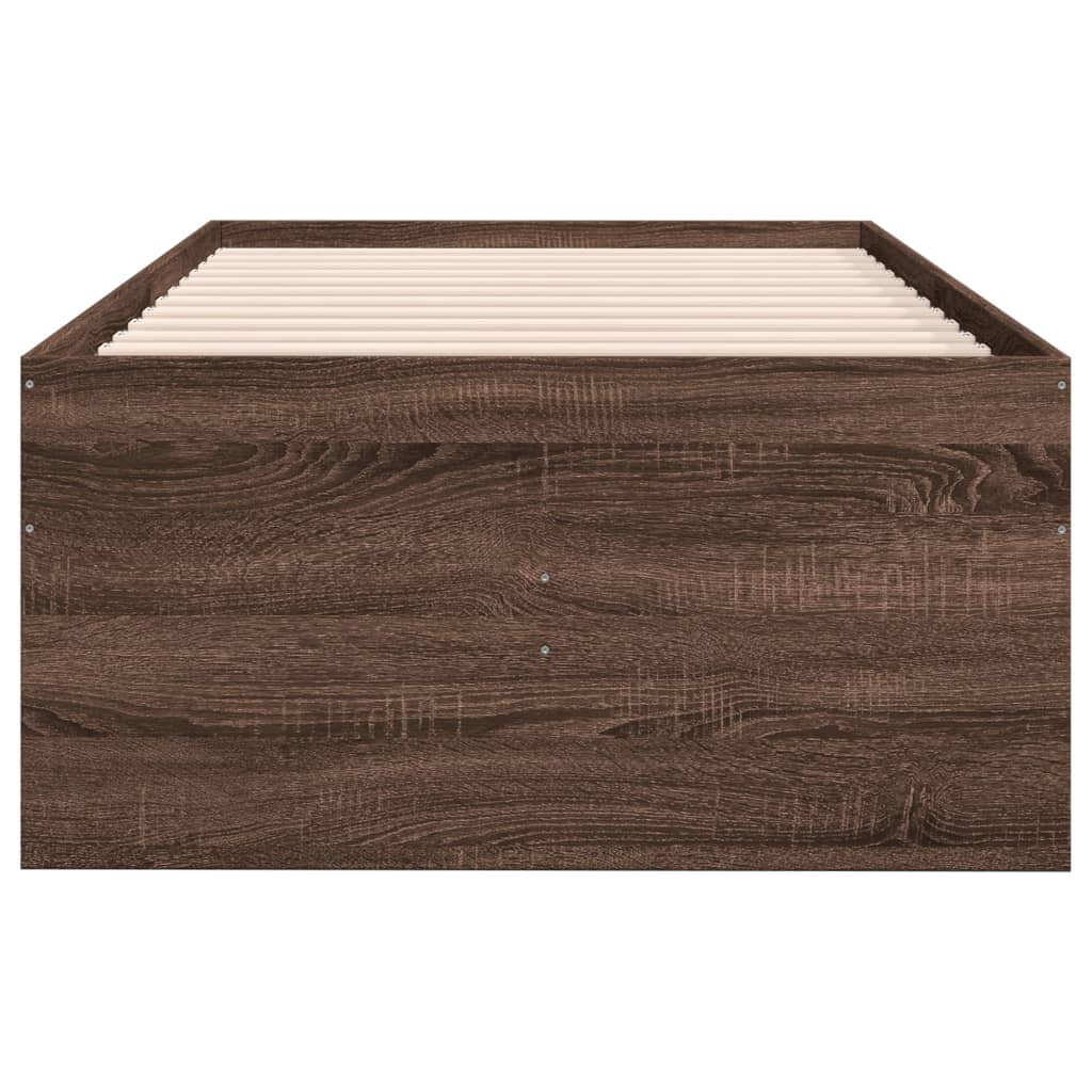vidaXL Vuodesohva laatikoilla ei patjaa ruskea tammi 90x190 cm