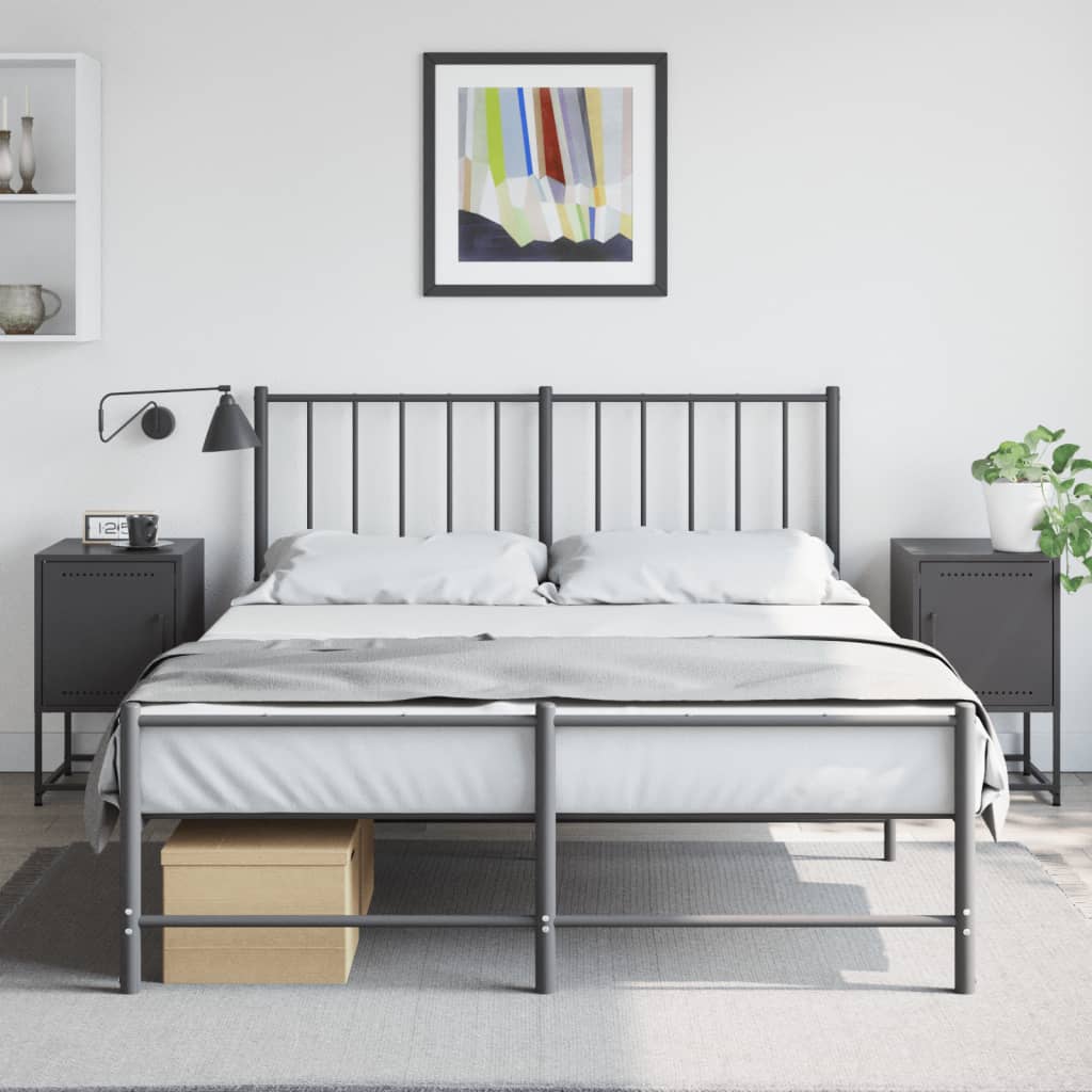 vidaXL Yöpöydät 2 kpl musta 36x39x60,5 cm teräs