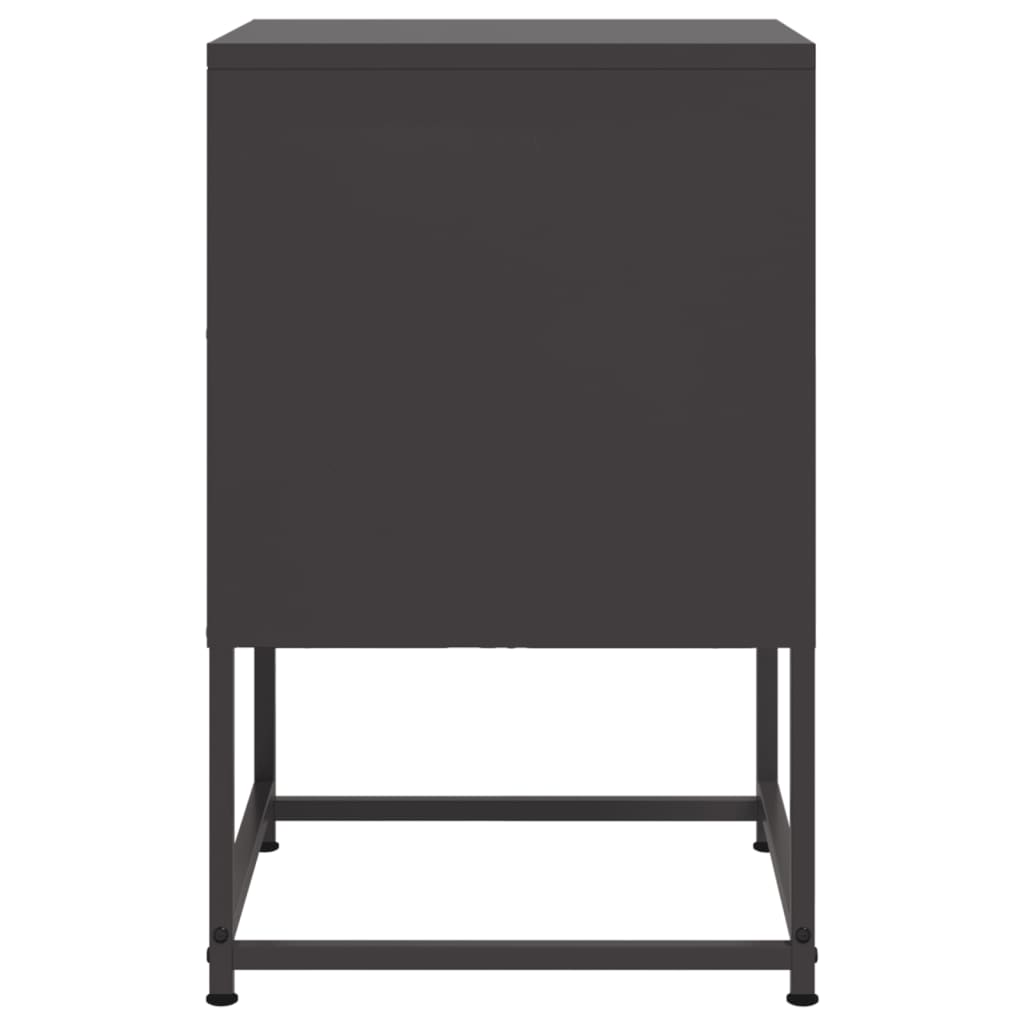 vidaXL Yöpöydät 2 kpl musta 36x39x60,5 cm teräs