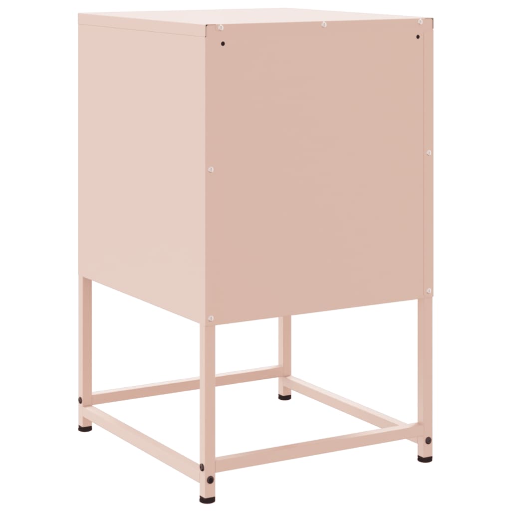 vidaXL Yöpöydät 2 kpl pinkki 36x39x60,5 cm teräs