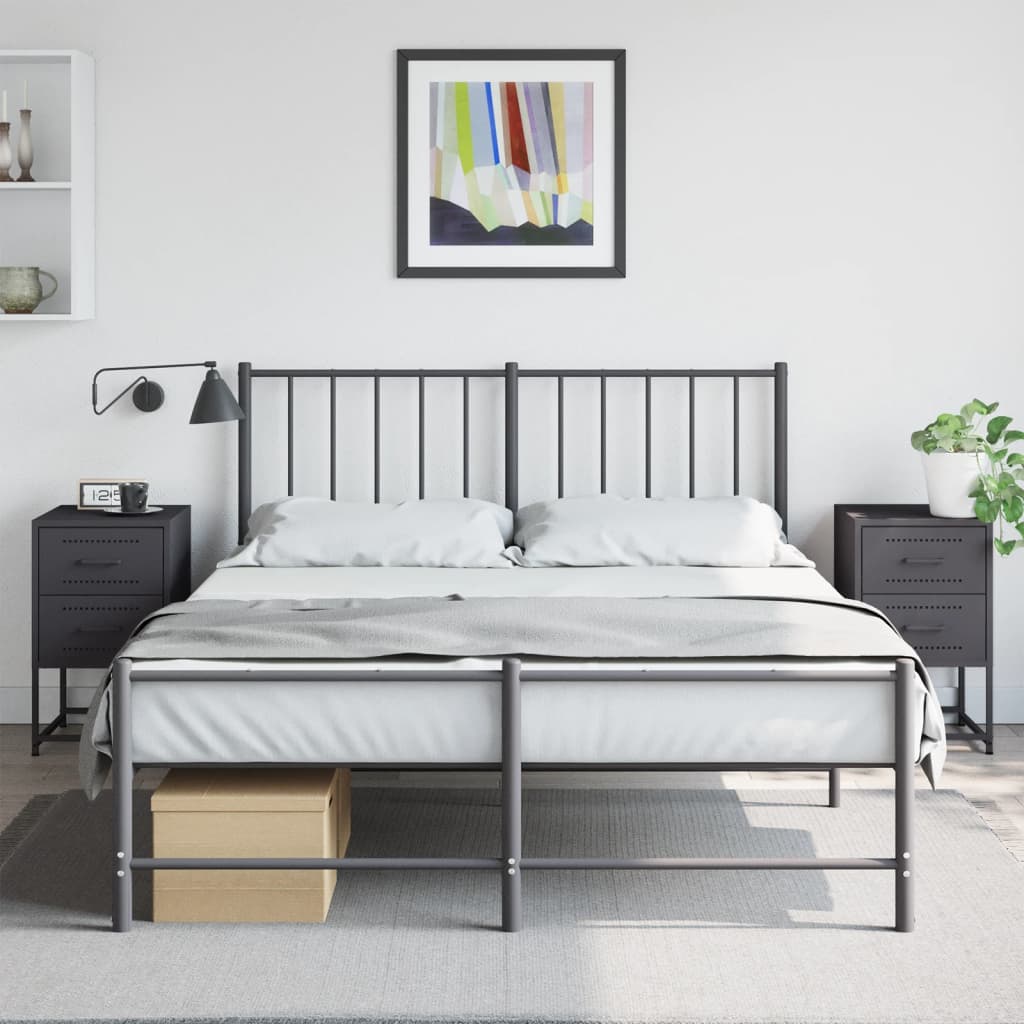 vidaXL Yöpöydät 2 kpl musta 36x39x60,5 cm teräs