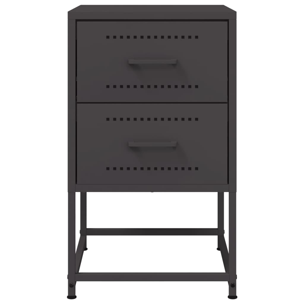 vidaXL Yöpöydät 2 kpl musta 36x39x60,5 cm teräs