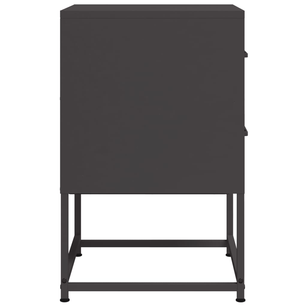 vidaXL Yöpöydät 2 kpl musta 36x39x60,5 cm teräs