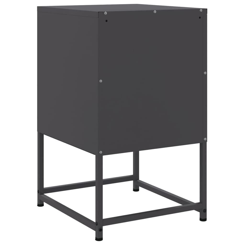 vidaXL Yöpöydät 2 kpl musta 36x39x60,5 cm teräs