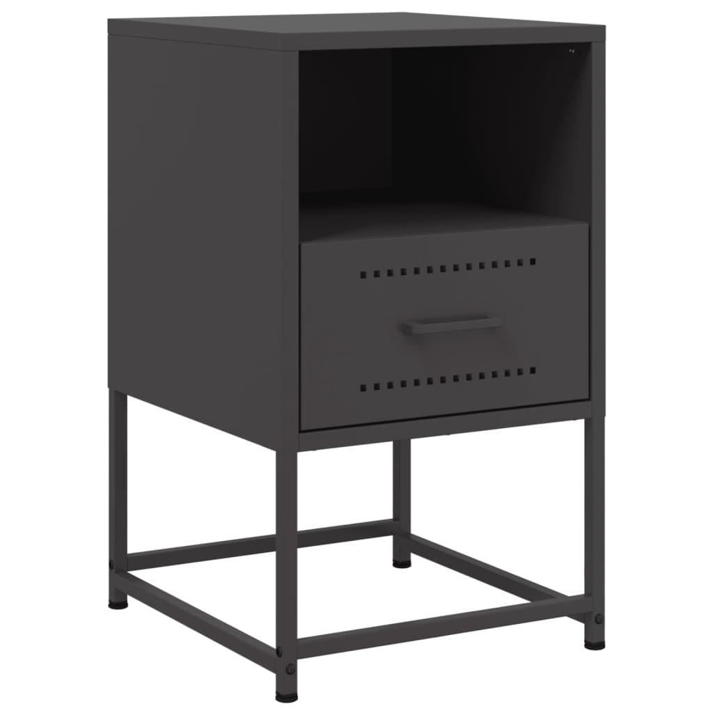 vidaXL Yöpöydät 2 kpl musta 36x39x60,5 cm teräs