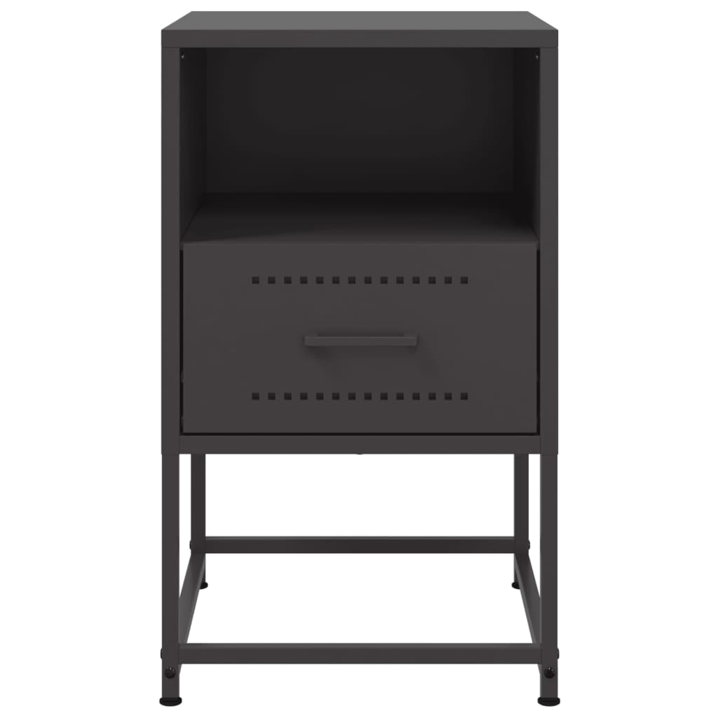 vidaXL Yöpöydät 2 kpl musta 36x39x60,5 cm teräs