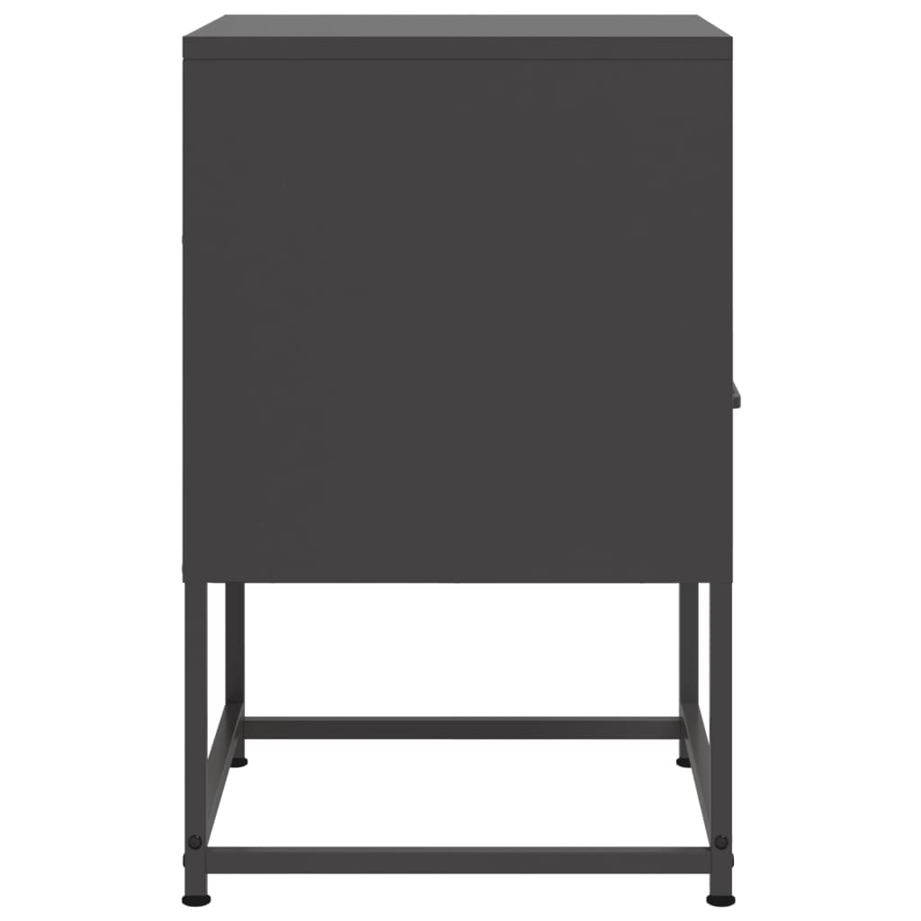 vidaXL Yöpöydät 2 kpl musta 36x39x60,5 cm teräs