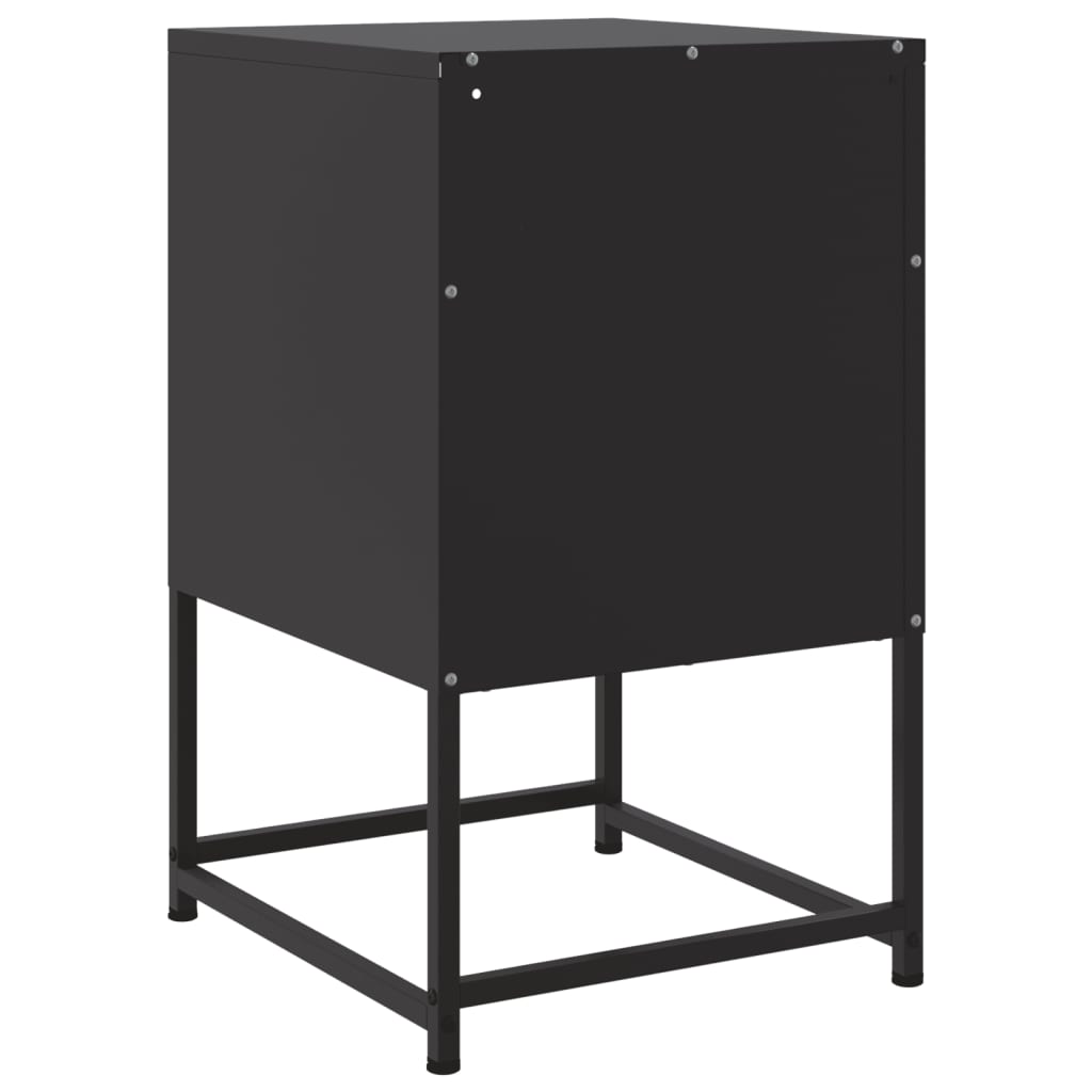 vidaXL Yöpöydät 2 kpl musta 36x39x60,5 cm teräs