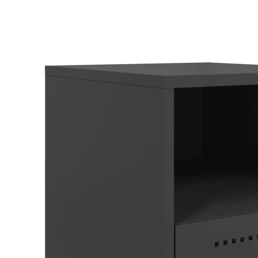 vidaXL Yöpöydät 2 kpl musta 36x39x60,5 cm teräs