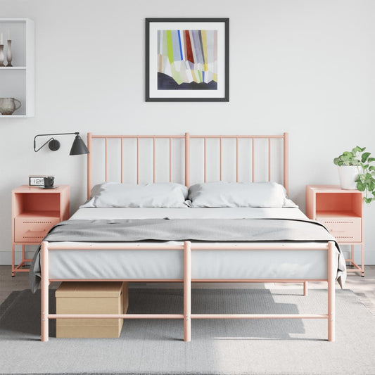 vidaXL Yöpöydät 2 kpl pinkki 36x39x60,5 cm teräs