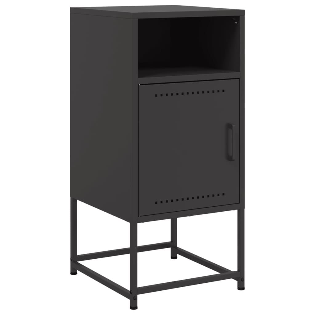 vidaXL Yöpöydät 2 kpl musta 36x39x78 cm teräs