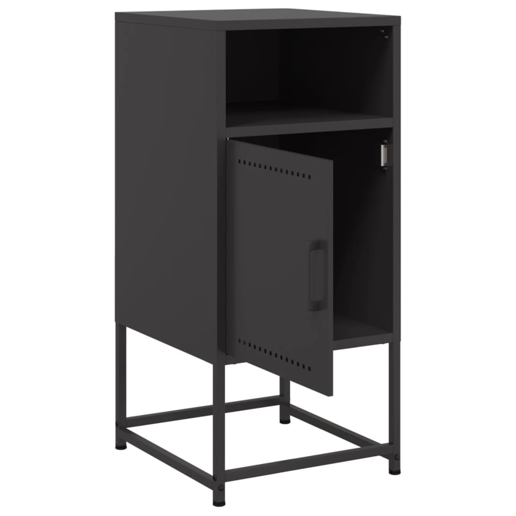 vidaXL Yöpöydät 2 kpl musta 36x39x78 cm teräs