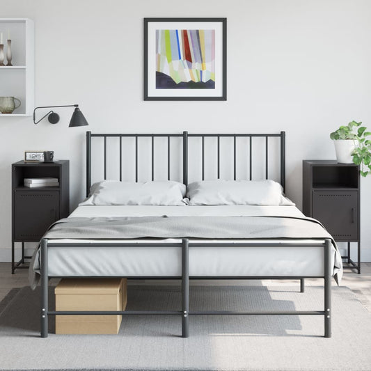 vidaXL Yöpöydät 2 kpl musta 36x39x78 cm teräs