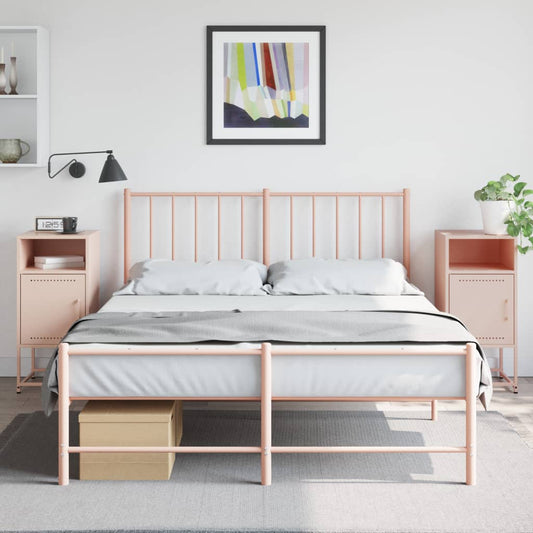 vidaXL Yöpöydät 2 kpl pinkki 36x39x78 cm teräs