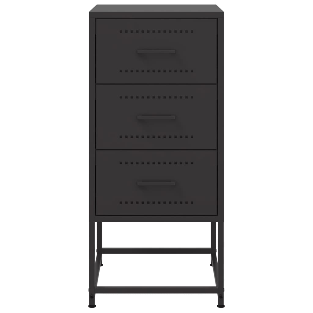 vidaXL Yöpöydät 2 kpl musta 36x39x78 cm teräs