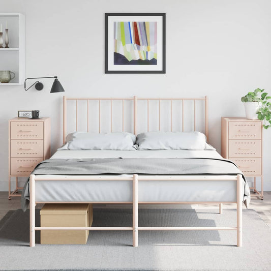 vidaXL Yöpöydät 2 kpl pinkki 36x39x78 cm teräs
