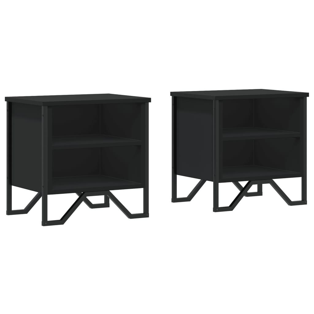 vidaXL Yöpöydät musta 2 kpl 40x30x40 cm tekninen puu