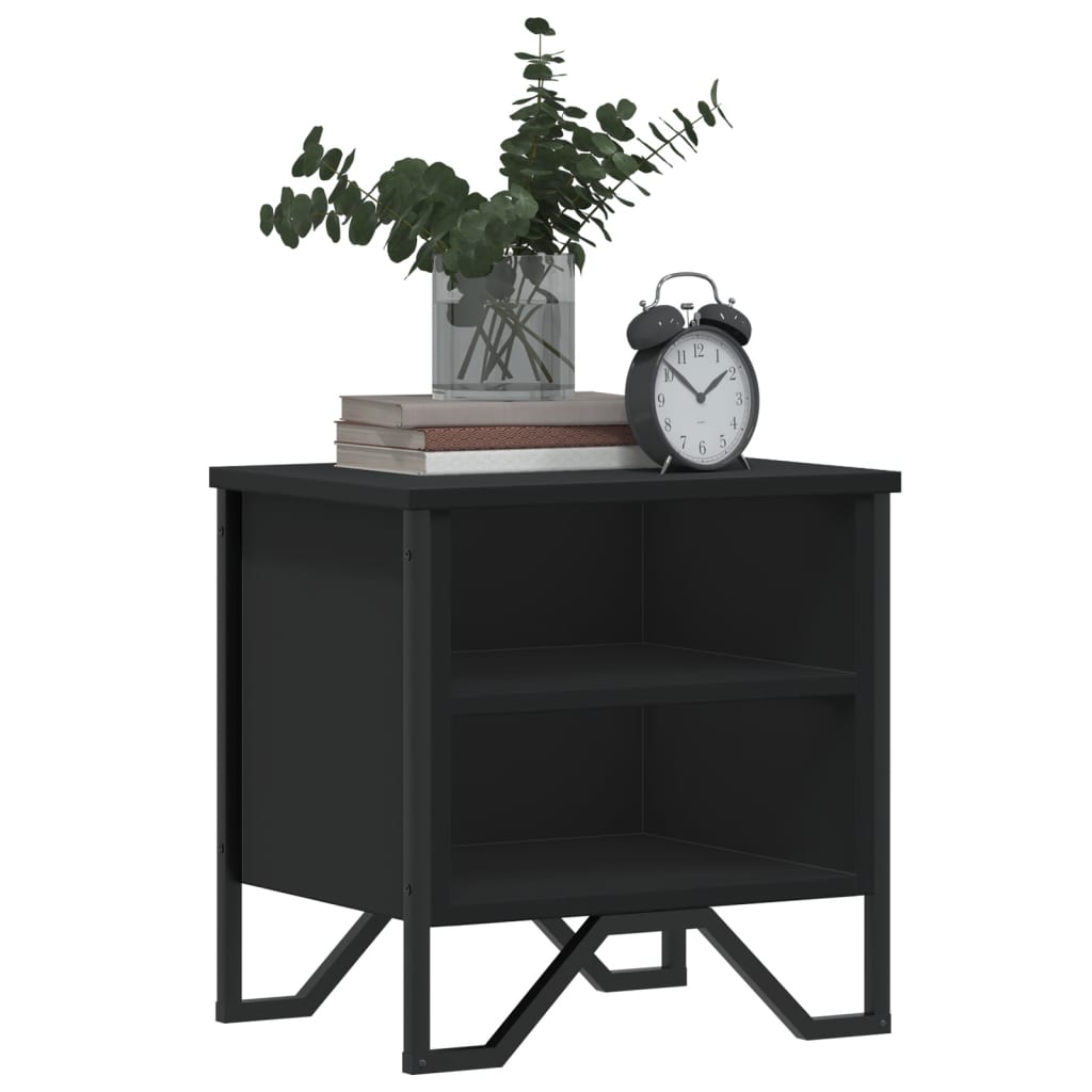 vidaXL Yöpöydät musta 2 kpl 40x30x40 cm tekninen puu