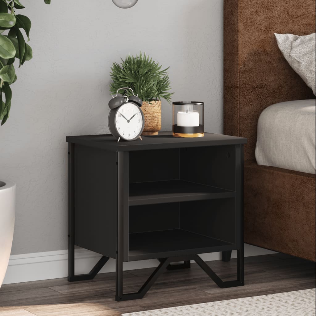 vidaXL Yöpöydät musta 2 kpl 40x30x40 cm tekninen puu
