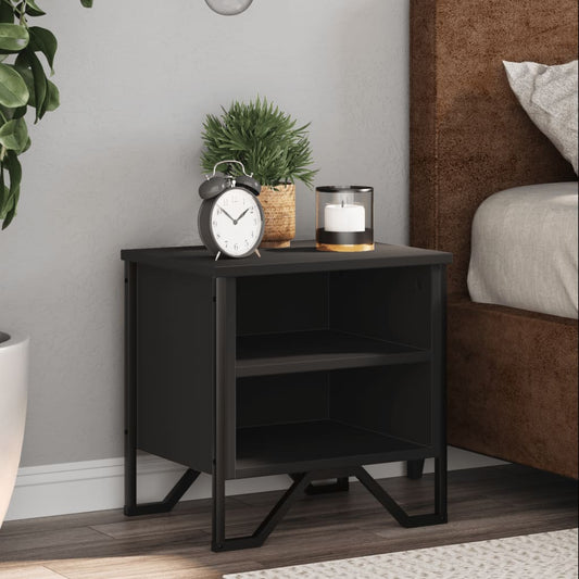 vidaXL Yöpöydät musta 2 kpl 40x30x40 cm tekninen puu