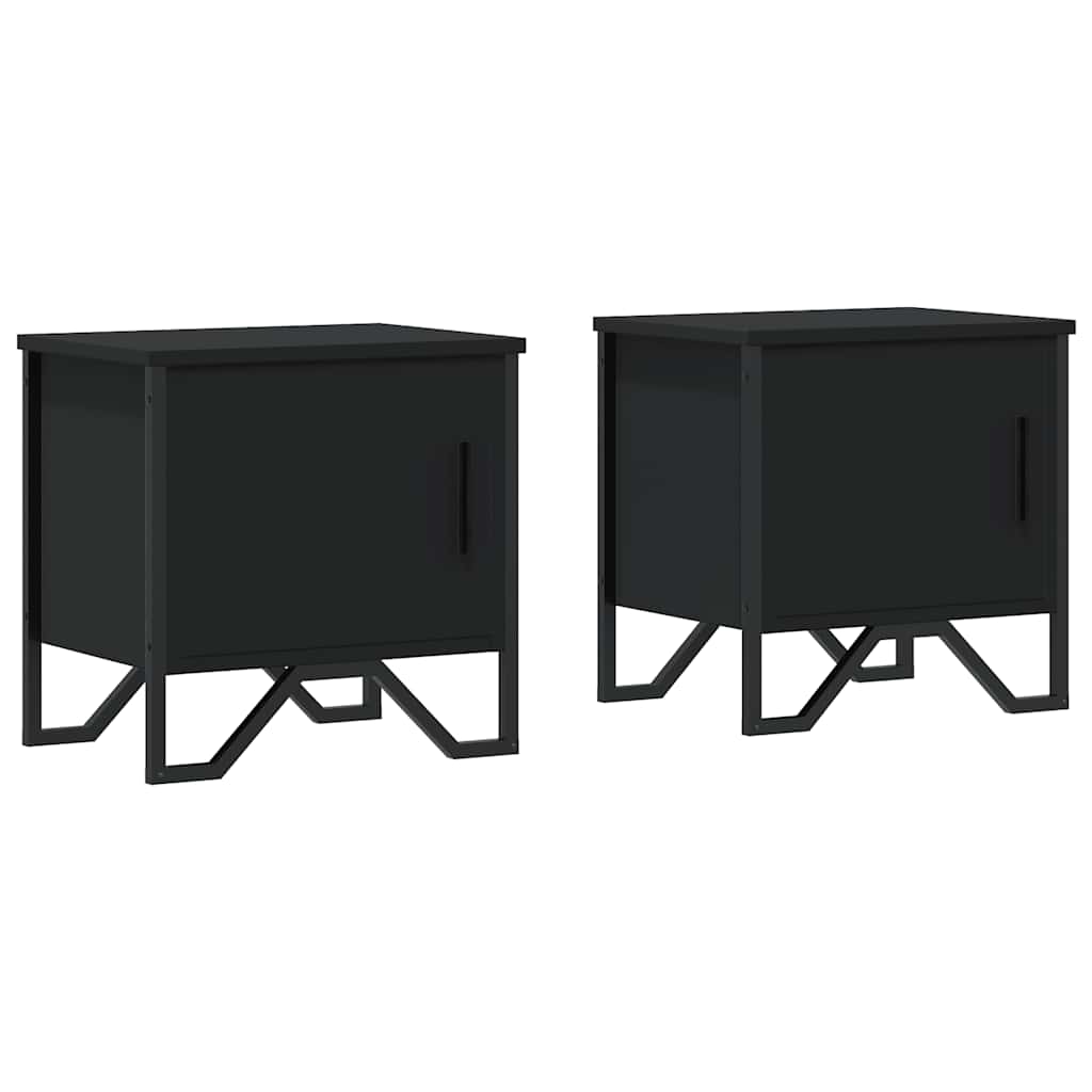 vidaXL Yöpöydät 2 kpl musta 40x30x40 cm lastulevy