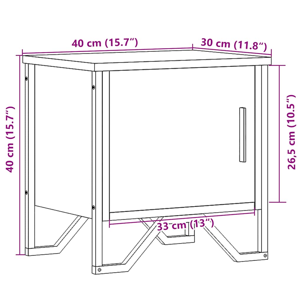 vidaXL Yöpöydät 2 kpl musta 40x30x40 cm lastulevy
