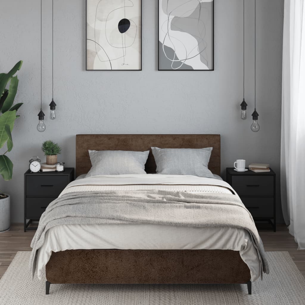 vidaXL Yöpöydät 2 kpl musta 40x31x50 cm tekninen puu