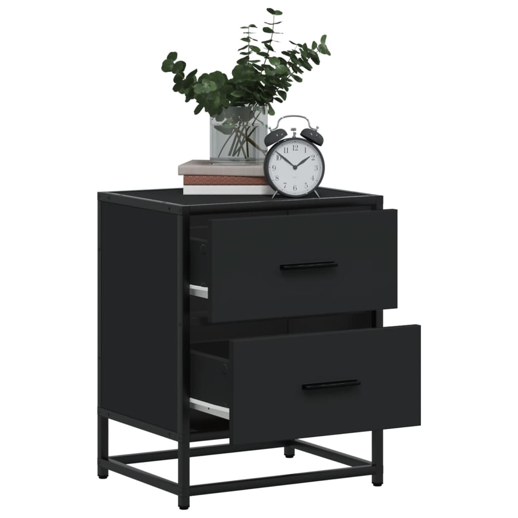 vidaXL Yöpöydät 2 kpl musta 40x31x50 cm tekninen puu