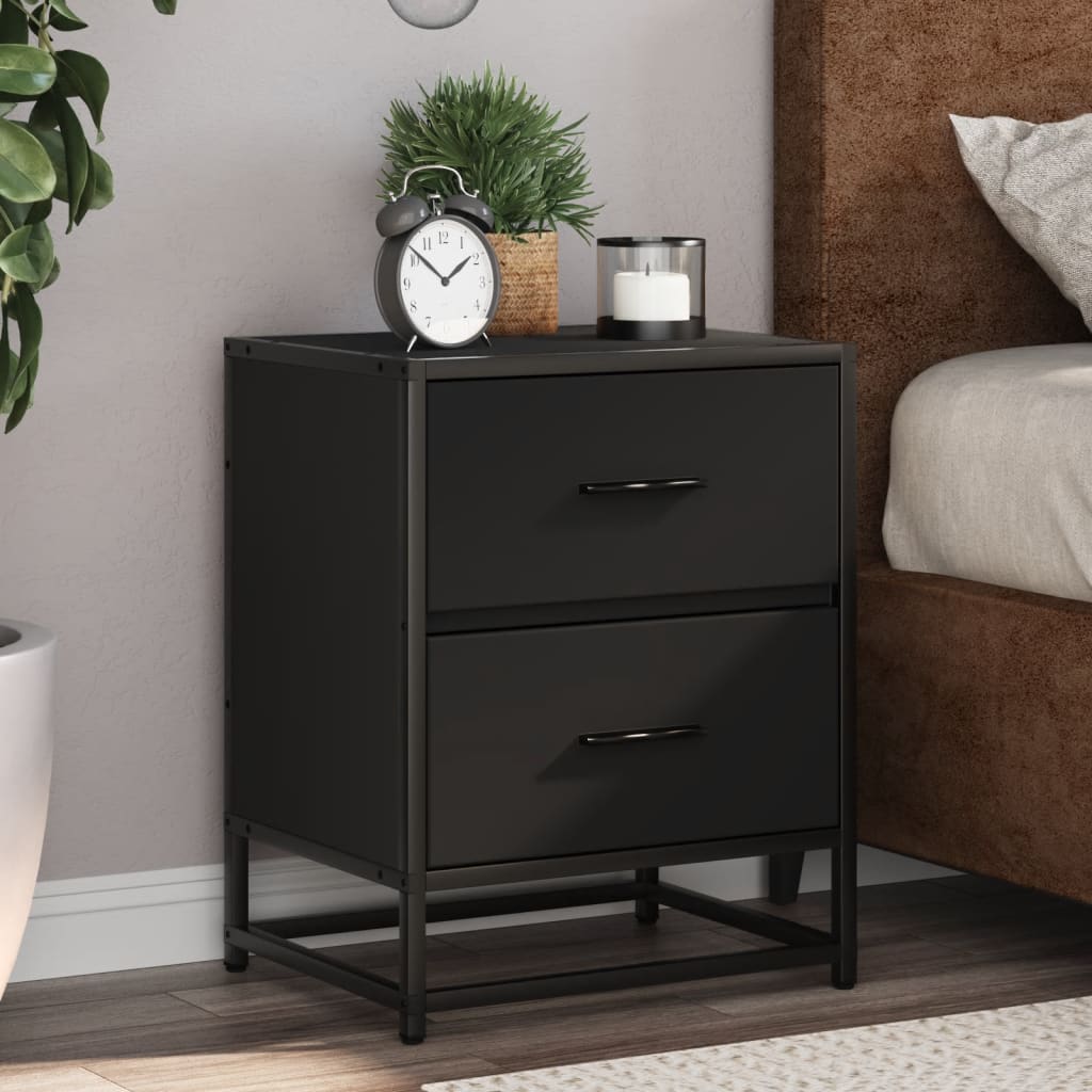 vidaXL Yöpöydät 2 kpl musta 40x31x50 cm tekninen puu
