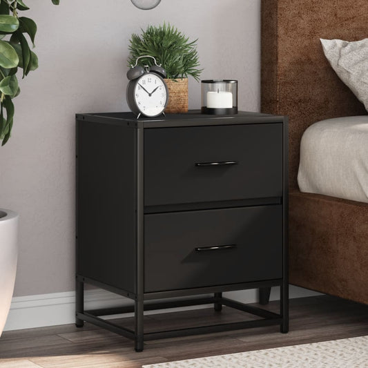 vidaXL Yöpöydät 2 kpl musta 40x31x50 cm tekninen puu