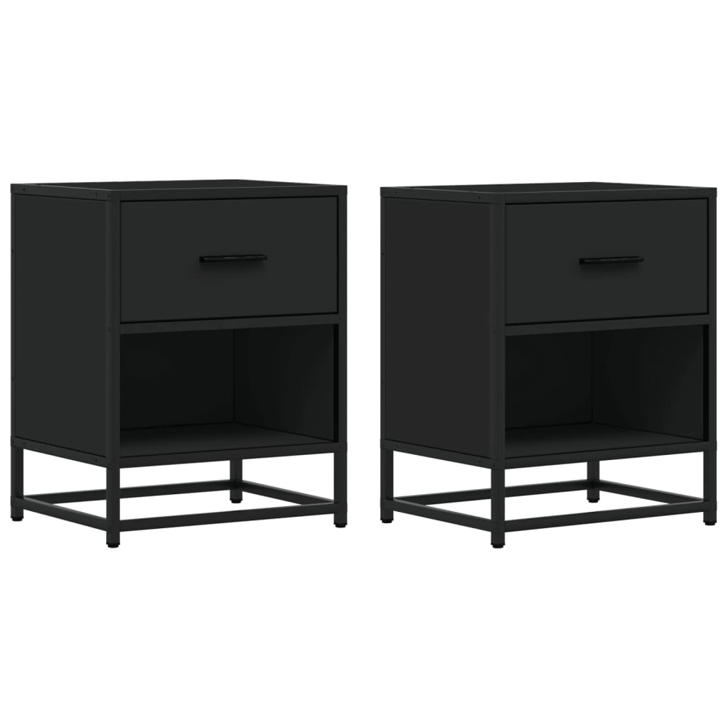 vidaXL Yöpöydät 2 kpl musta 40x31x50 cm tekninen puu