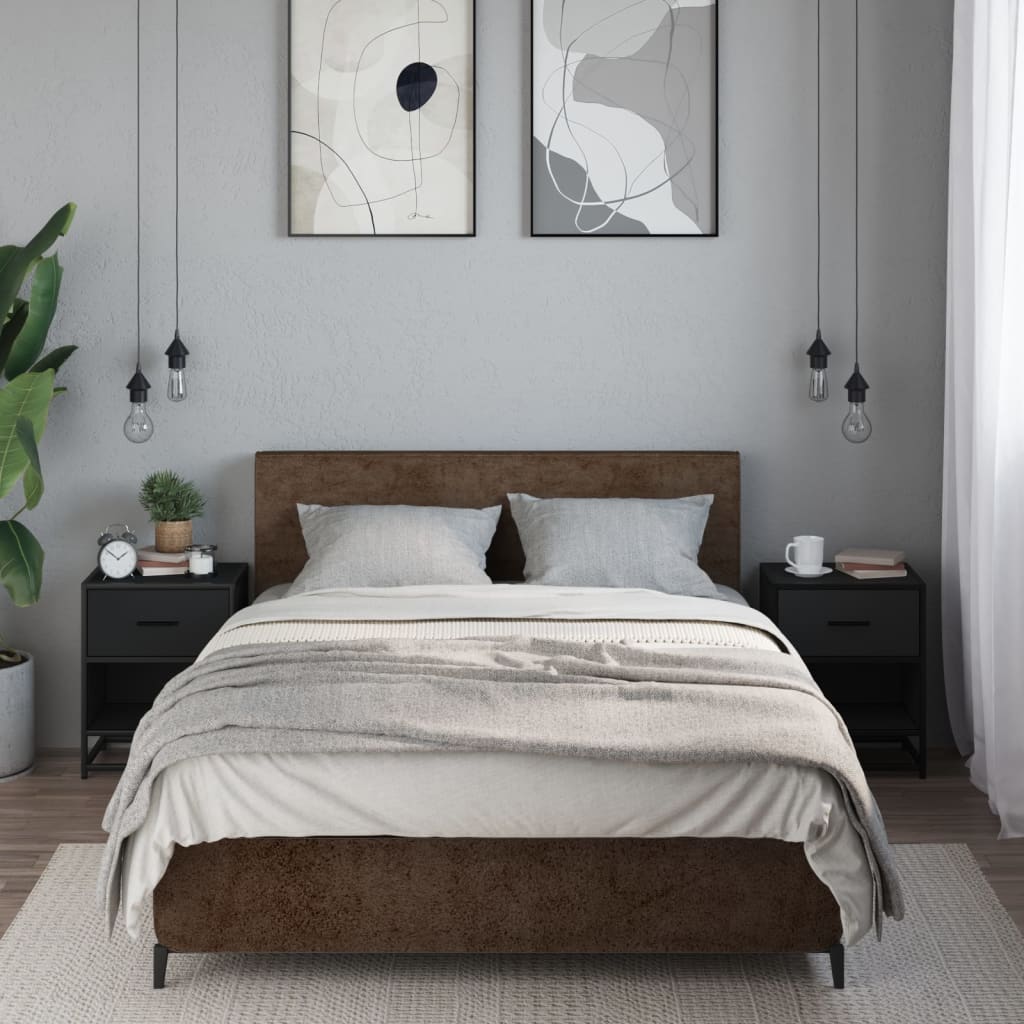 vidaXL Yöpöydät 2 kpl musta 40x31x50 cm tekninen puu