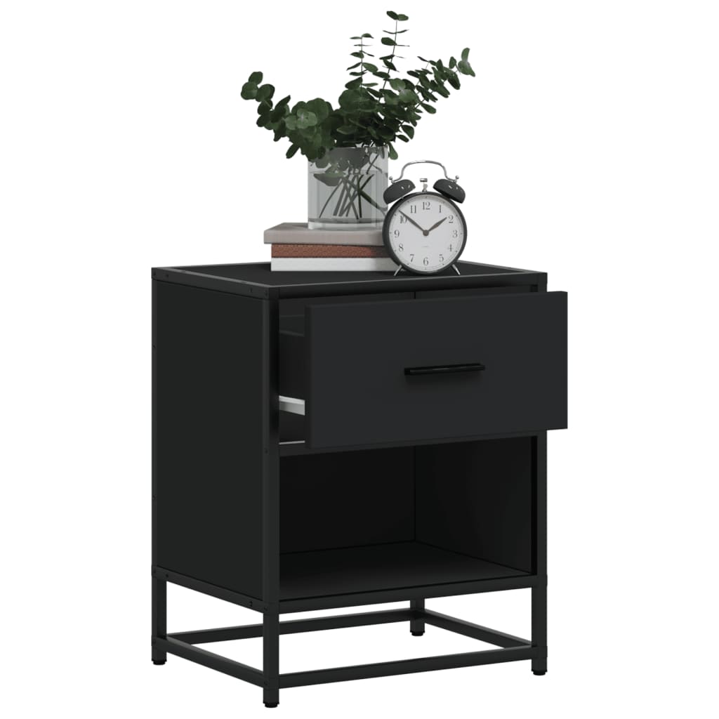 vidaXL Yöpöydät 2 kpl musta 40x31x50 cm tekninen puu