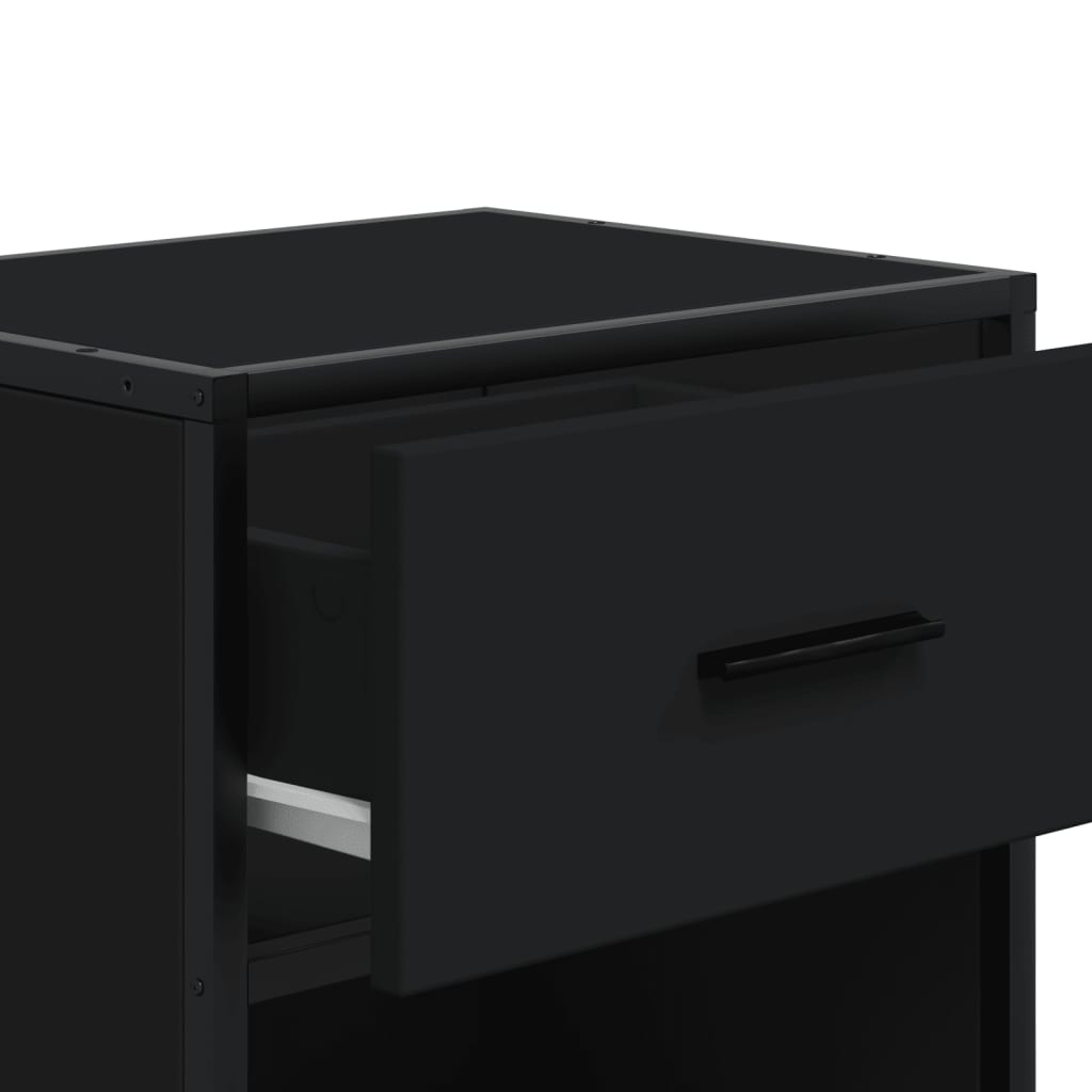 vidaXL Yöpöydät 2 kpl musta 40x31x50 cm tekninen puu