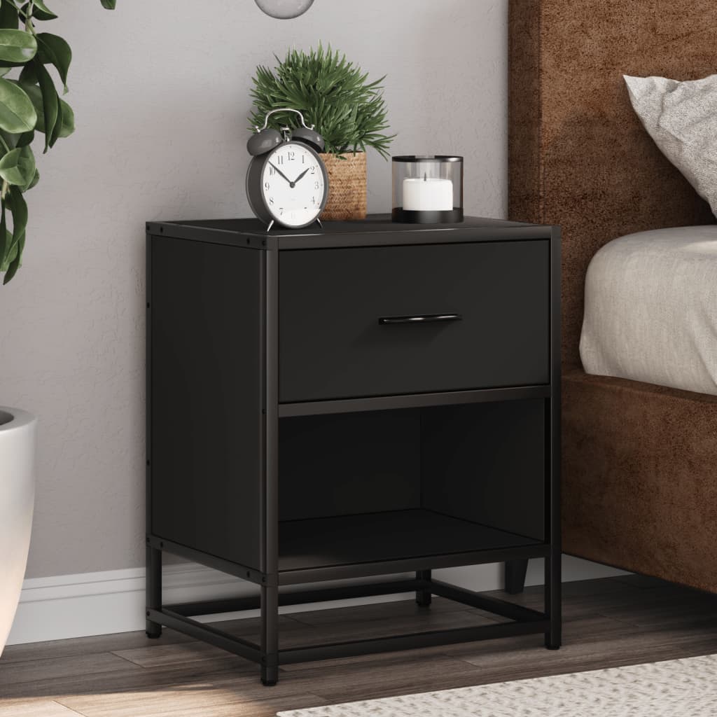 vidaXL Yöpöydät 2 kpl musta 40x31x50 cm tekninen puu