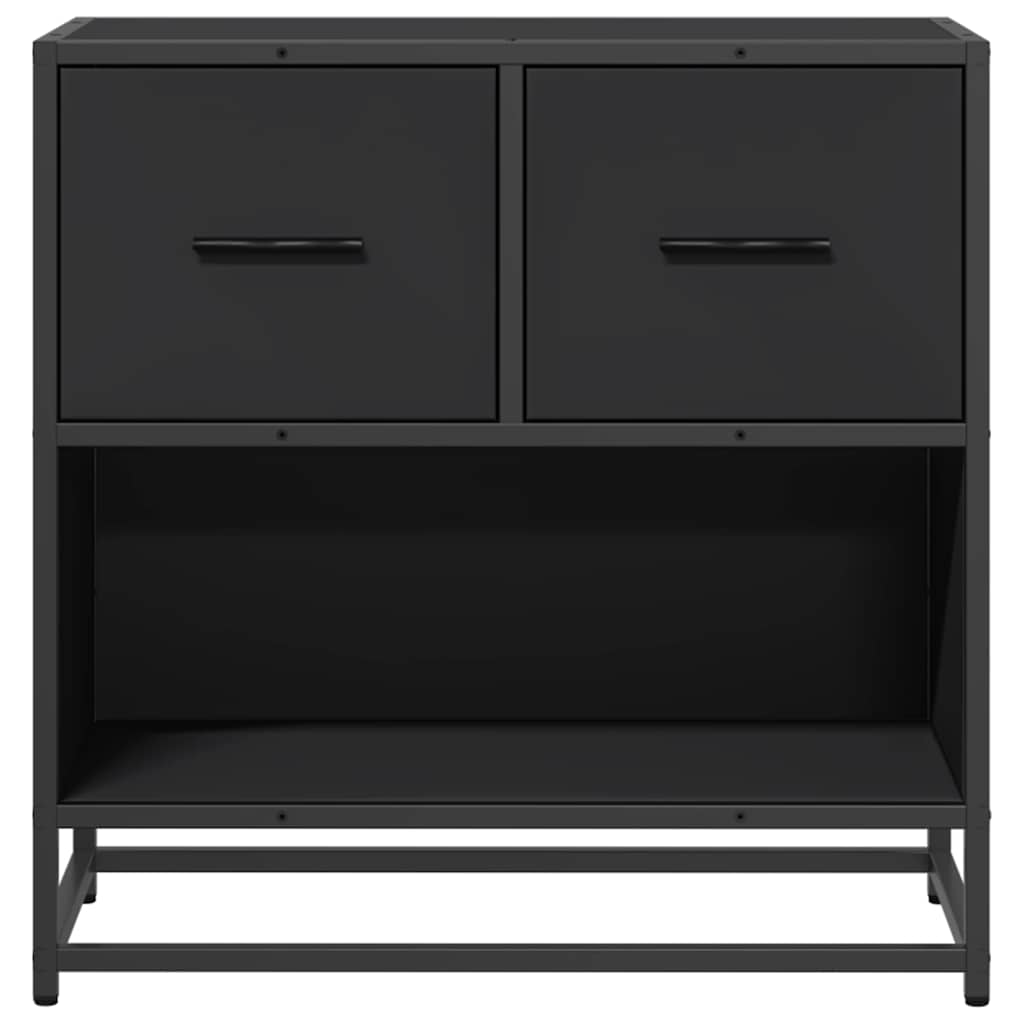 vidaXL Yöpöytäkaappi Musta 60x31x60 cm suunniteltu puu ja metalli
