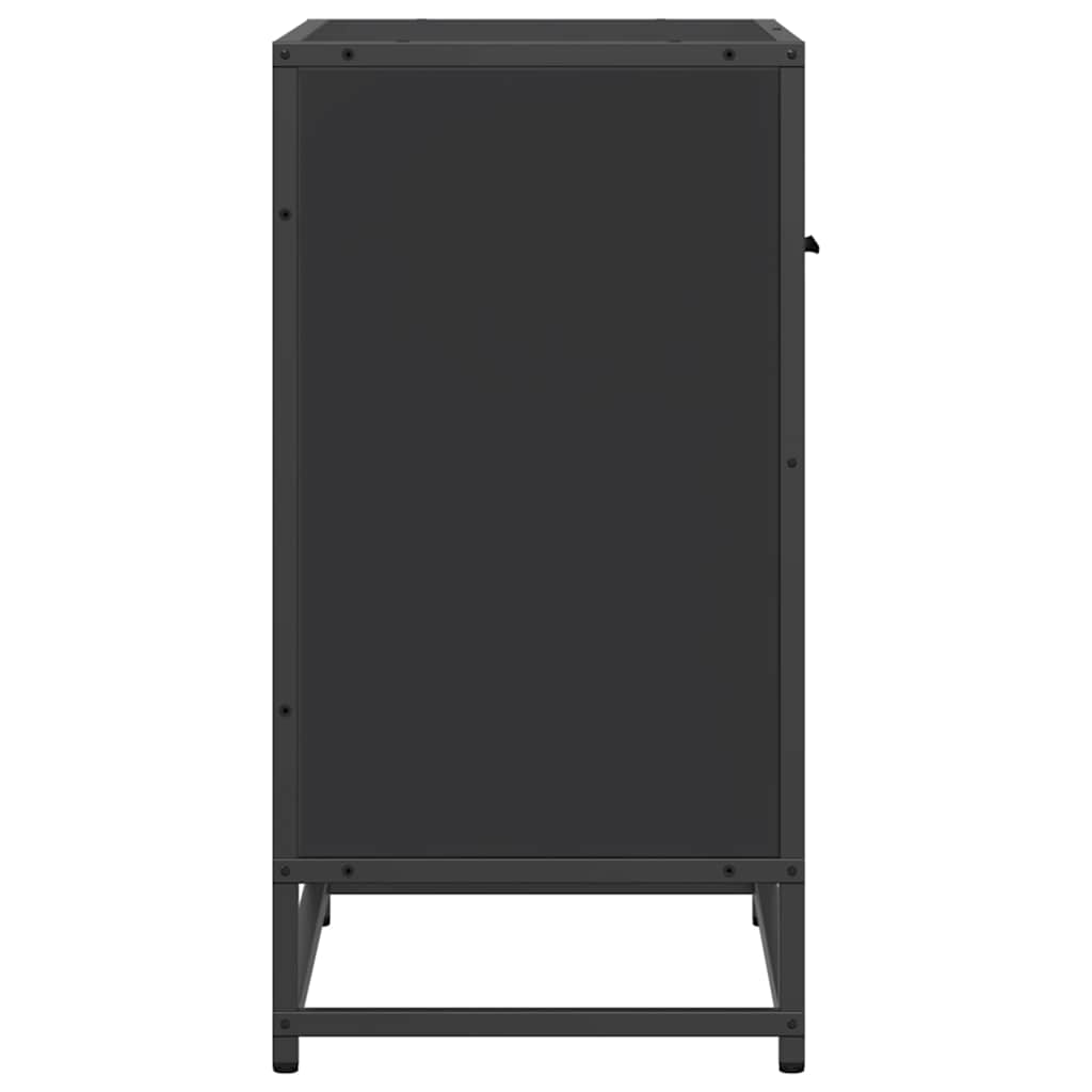 vidaXL Yöpöytäkaappi Musta 60x31x60 cm suunniteltu puu ja metalli