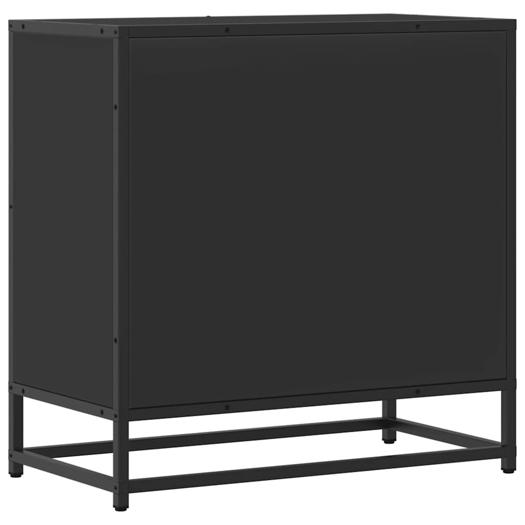 vidaXL Yöpöytäkaappi Musta 60x31x60 cm suunniteltu puu ja metalli