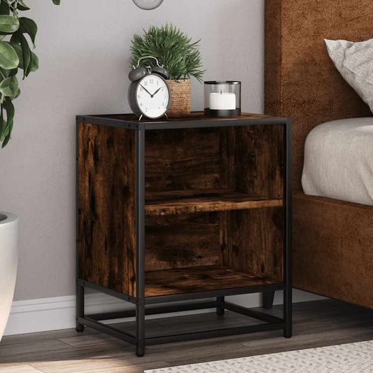 vidaXL yökaappi savustettu tammi 40x31x50 cm tekninen puu ja metalli
