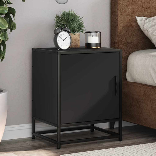 vidaXL Yöpöydät 2 kpl musta 40x31x50 cm tekninen puu ja metalli