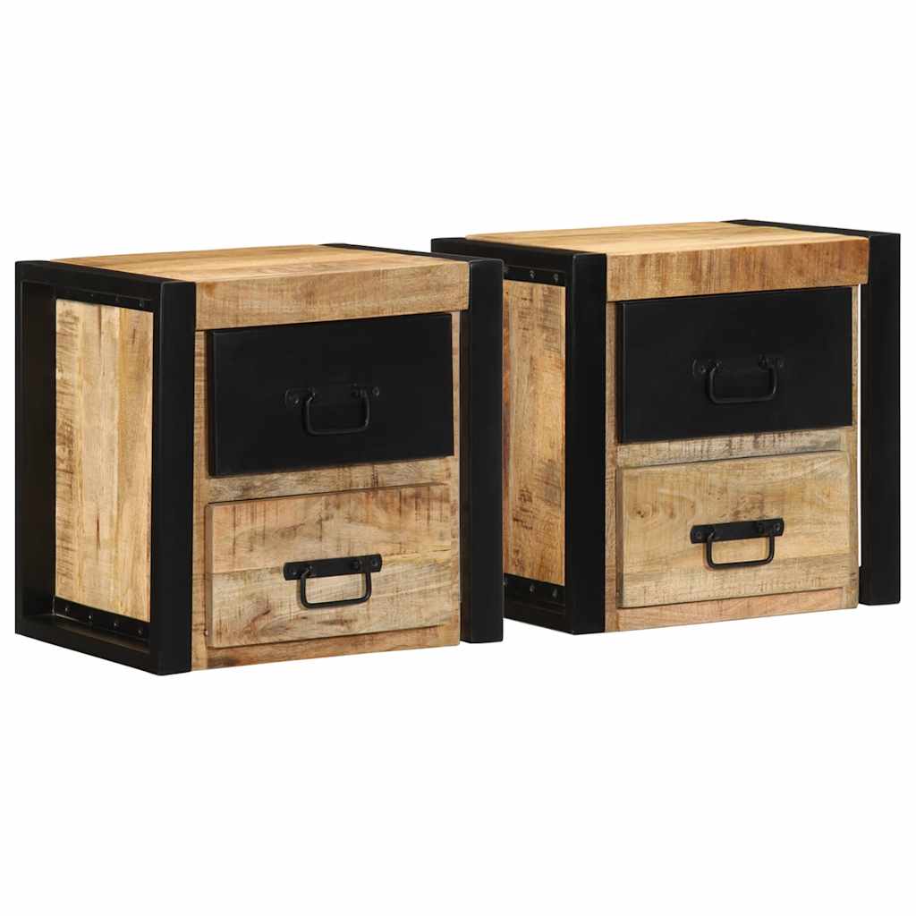 vidaXL Yöpöytäkaapit 2 kpl 40x35x40 cm Massiivipuuta mango