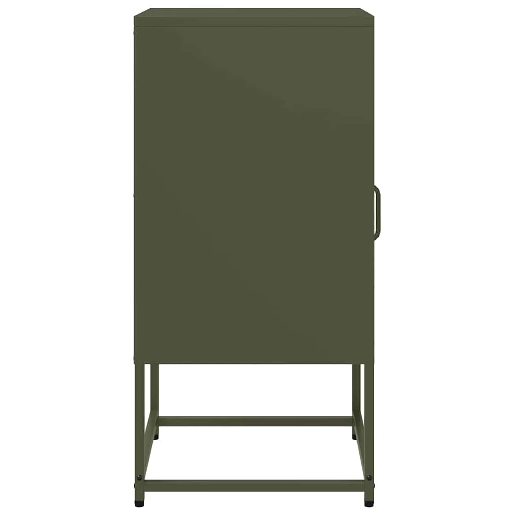 vidaXL yöpöytäkaappi oliivinvihreä 36x39x78 cm kylmävalssattua terästä